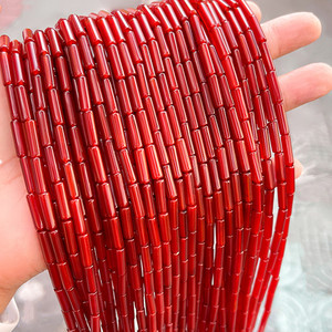 Natural <strong>Red</strong> Agate Rectangle Tube <strong>Beads</strong> DIY Jewelry Making Accessories 29pcs 4*13mm Loose Spacer <strong>Bead</strong> Wholesale - Product Image 1