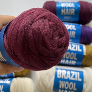 Fil à tricoter en polypropylène naturel vert, rouge vin, <span class=keywords><strong>blond</strong></span>, 70g, en vrac, laine brésilienne, fil à cheveux à trame simple pour tressage - Product Image 1
