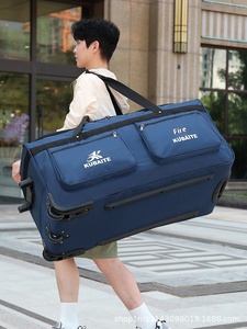 Oversized Fashion Waterproof Luggage <b>Bag</b> with Spinner Caster Open Closure Letter Pattern for Travel Towing - Product Image 4