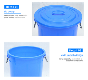 Seau à eau en plastique grande capacité <span class=keywords><strong>60L</strong></span> avec poignée circulaire en fer, idéal pour la fermentation - Product Image 5