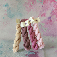 Fil à dentelle en rayonne/soie mélangée, teint par sections, haute ténacité, teint à la main, dégradé, à torsion forte, fil à tricoter texturé, textile