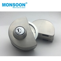Poignée de porte en verre moderne pour salle de bain, porte coulissante, fer lourd, cylindre pivotant, sans cadre, installation facile, personnalisable