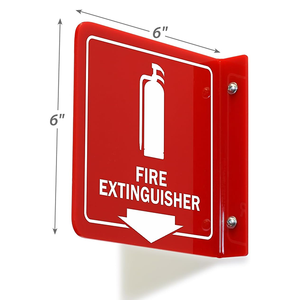 Panneau mural en acrylique poli double face pour couloir, flèche vers <span class=keywords><strong>le</strong></span> bas, accessoire d'extincteur et équipement de lutte contre l'incendie - Product Image 3