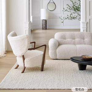 Fauteuil lounge Woolf en bois massif, couleur marron thé au lait, style vintage, fauteuil simple - Product Image 2