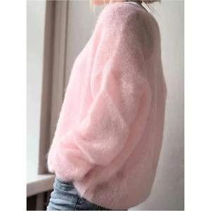 Suéter de Punto Personalizado para Mujer, Cuello en V, Manga Larga, Cómodo, Informal, para Otoño - Product Image 3