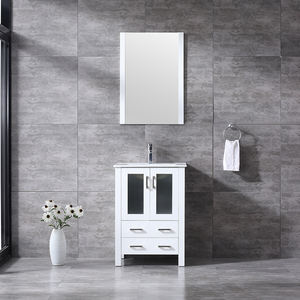 Meuble-lavabo de salle de bain haut de gamme de 24 pouces avec vasque en céramique et caractéristiques résistantes à l'eau - Product Image 4