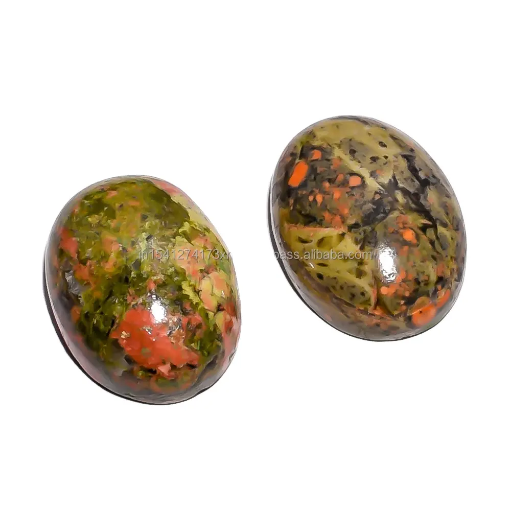 15x20mm Unakite Oval şekil Cabochon düz geri gevşek taş yarı değerli taş DIY takı ücretsiz şekilli değerli taş Unakite