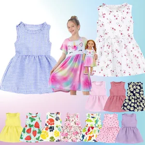 Mainan boneka anak perempuan desain baru gaun boneka bunga gaun magnetik gaun anak perempuan modis kustom pakaian kecil