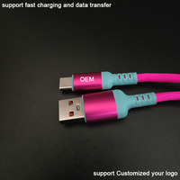 Cables USB a USB Tipo C Trenzados de Colores Arcoíris, Resistentes y Duraderos, con Mayor Resistencia
