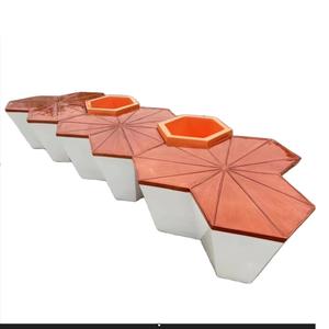 Jardinières de fleurs en acier irrégulier à l'<span class=keywords><strong>intérieur</strong></span> avec décor de salle de banc en bois grands pots de plantes en métal - Product Image 2