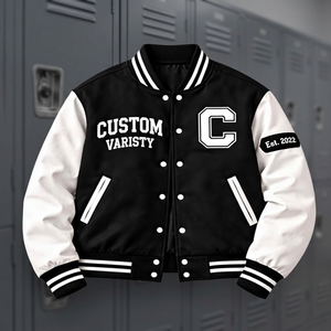 Fabricant de vestes universitaires en gros, vestes Letterman personnalisées, vestes uniformes de baseball, patchs chenille brodés, usine OEM Glo - Product Image 2