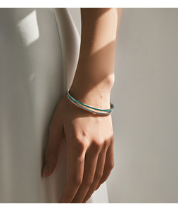 2026 Luxury Minimalist Full Stone Thin Bangle S925 Sterling <b>Silver</b> Open <b>Bracelet</b> Stackable Versatile Wrist <b>Cuff</b> For Women - Product Image 4