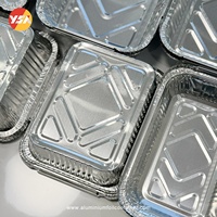 Plateau jetable en aluminium avec couvercle Récipient rectangulaire personnalisé en aluminium pour aliments Plat de cuisson pour la restauration