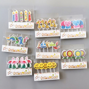 Dessin animé joyeux anniversaire <span class=keywords><strong>bougie</strong></span> créative pour enfants bébé un an mignon petit bâton décoratif pour la fête de Pâques cuisson gâteau - Product Image 1