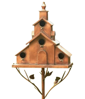 Cage de perroquet en métal à motif solide forme personnalisable finition marron maison d'oiseaux pour la maison jardin fermeture à bouton pression