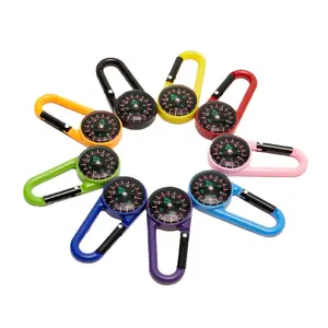 Portable Outdoor Carabiner Compass 25L Mini Compass Hook Magnetic Compass For Hiking
