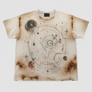 เสื้อยืดคัสตอม 300 แกรม ลายกราฟิกพิมพ์แบบซันเบลช ทรงบ็อกซี่ สไตล์สตรีทแวร์ สำหรับผู้ชาย ผ้าฝ้าย 100% ตกแต่งด้วยคริสตัล - Product Image 1