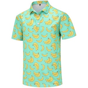 <b>Funny</b> Sporty Golf <b>Shirts</b> for Men Regular Fit Short Sleeve Button 100% Polyester Knitted Breathable 180g Made in US - Product Image 1