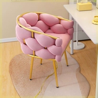 Fauteuil Bulle Tendance Luxe Léger pour Manucure et Maquillage, Chaise Paresseuse Simple pour Coiffeuse, Petite Chaise en Métal pour Dortoir