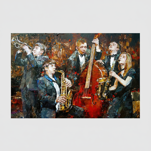 Jazz Musicians Print Canvas Art: Vibrant African Music Room Decor,<b>WRAPPED</b> CANVAS - Product Image 2