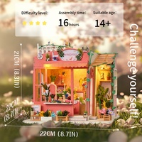 IIECREATE K-1050 Kit de puzzle 3D en bois DIY Fleur de gypsophile Maison miniature et modèle de jouet