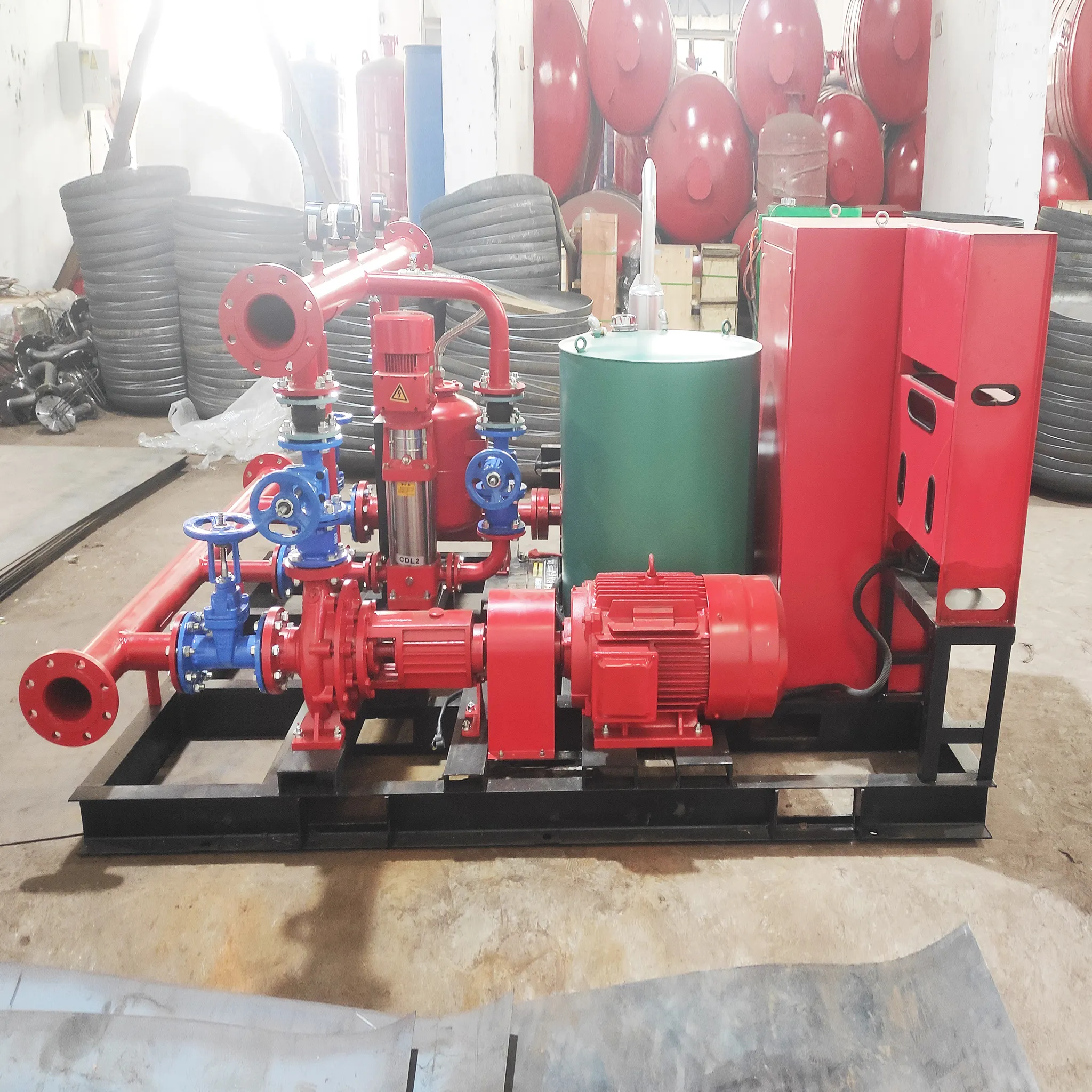 Skid-mounted fire pump sets  electric  diesel  jockey pump