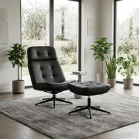 Fauteuil à bascule pivotant de luxe léger, fauteuil d'appoint pour salon, balcon, canapé de détente avec repose-pieds