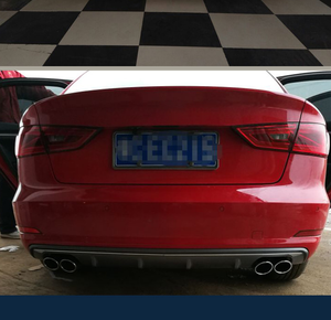 Car A3 S3 Hatchback Sedan Rear Bumper Diffuser 4 Outlets <b>Splitter</b> Diffusers <b>Lip</b> With Tips for Audi A3 S3 8V 2013 2014 2015 2016 - Product Image 5