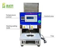 Machine de scellage de barquettes en aluminium pour usage commercial, scelleuse thermique pour emballages de repas prêts à consommer et plats à emporter