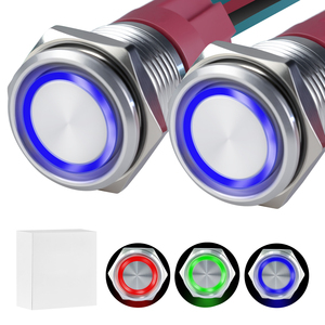 Interrupteur à bouton-poussoir IP65 1NO en plastique et métal pour système de contrôle électronique - Product Image 1