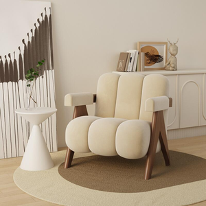 Divano di Alta Qualità dal Design Nordico Moderno per Soggiorno con Braccioli in Legno Massello, Morbido <span class=keywords><strong>e</strong></span> Delicato sulla Pelle, per Appartamenti <span class=keywords><strong>e</strong></span> Ville - Product Image 1