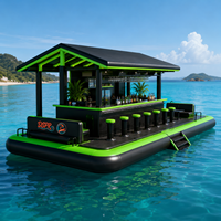 Île flottante gonflable personnalisée pour château aquatique, bar flottant, plateforme pour lac, piscine, complexe hôtelier, parc aquatique, location pour fêtes, utilisation extérieure