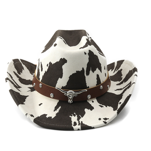 Wholesale <strong>Western</strong> Jazz Wool Customized Suitable Designer Custom Men Wide Brim Fedora Cowboy Patterns Felt Cowboy Cowgirl Hat - Product Image 4