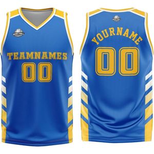 Camiseta de Baloncesto Personalizada Unisex para Adultos, Cuello en V, Sublimada, Transpirable, con Nombre y Número del Equipo, Ropa Deportiva Personalizada - Product Image 1