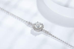 เครื่องประดับเงินแท้แบรนด์ดัง โชว์แฟชั่นทุกแบบ สร้อยข้อมือโมอิสซาไนต์แท้ ของขวัญเครื่องประดับใหม่ สร้อยข้อมือเสน่ห์สำหรับงานปาร์ตี้ - Product Image 2