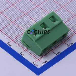 KF128-7.62-3P Screw Terminal Block Through hole Component (THT),P=7.62mm Connector 1x3P 7.62mm Green Through Hole - Product Image 1