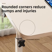 Escritorio Plegable Móvil con Ruedas y Altura Ajustable, Escritorio para Estudiar, Escritorio para Computadora para Estudiantes, Uso en el Hogar, Dormitorio Minimalista