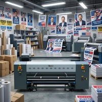 Machine d'impression textile Yinstar I3200 1,2 m à 2 têtes Epson pour drapeaux, bannières, tissus polyester, impression numérique jet d'encre sublimation rouleau-à-rouleau