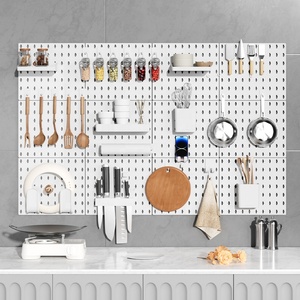 Nhựa Wall Mount văn phòng hiển thị Organizer Pegboard công cụ treo Rack với phần cứng Wall Mount Pegboard Organizer - Product Image 2