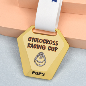 Médaille de sport personnalisée en alliage de zinc, impression de <span class=keywords><strong>logo</strong></span> sur moule existant, émail souple, médaille de cyclisme cyclocross - Product Image 2