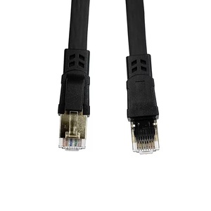<span class=keywords><strong>Cable</strong></span> Ethernet Cat 8 de Red <span class=keywords><strong>con</strong></span> Conectores rj45 Oro para 40 Gigabit <span class=keywords><strong>Internet</strong></span> LAN Plano 1m Negro - Product Image 3