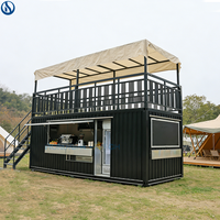 Magasin Modulaire Mobile et Pratique 10-20 pieds – Boutique Contemporaine Extensible en Acier pour Bar et Café