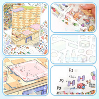 1 Pak Stiker 181.0 Stiker Adegan Miniatur Stiker Adegan 3D DIY Unboxing
