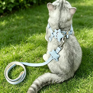 Harnais anti-évasion élégant à motif pied-de-poule réglable <span class=keywords><strong>pour</strong></span> chats mâles et femelles et petits chiens - Product Image 1