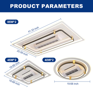 Nhà máy trực tiếp giá trong nhà phòng khách phòng ngủ Dimmable Bladeless Acrylic LED quạt trần ánh sáng với điều khiển từ xa - Product Image 2