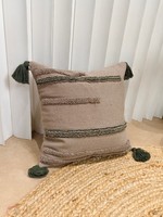 Pouf ou banc à bascule en coton et lin fait main de style Wabi-sabi importé de Chine, idéal comme repose-pieds ou banc à chaussures