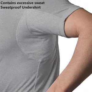 Plus Size Natuurlijke Eco-vriendelijke Biologisch Katoen Transpiratie Anti Zweet T-shirt Tegen Onderarm Zweet Proof Fitness Hemd Mannen