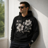 Sweat à capuche personnalisé avec logo, en tissu polyester et coton, impression par transfert thermique, style hip-hop, pour la salle de sport, l'entraînement, les loisirs, la mode