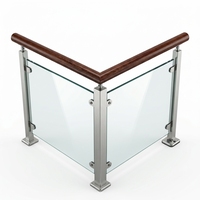 Système de balustrade en verre en acier inoxydable commercial sans cadre pour projets hôteliers et d'appartements