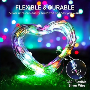 Guirlande lumineuse féerique en fil de cuivre 33FT 100 LED, 8 modes, alimentée par USB avec télécommande, décoration de Noël intérieure - Product Image 4